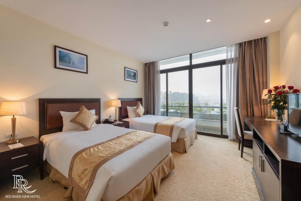Permier Deluxe Twin Room With Balcony - Khách sạn Red River View Lào Cai