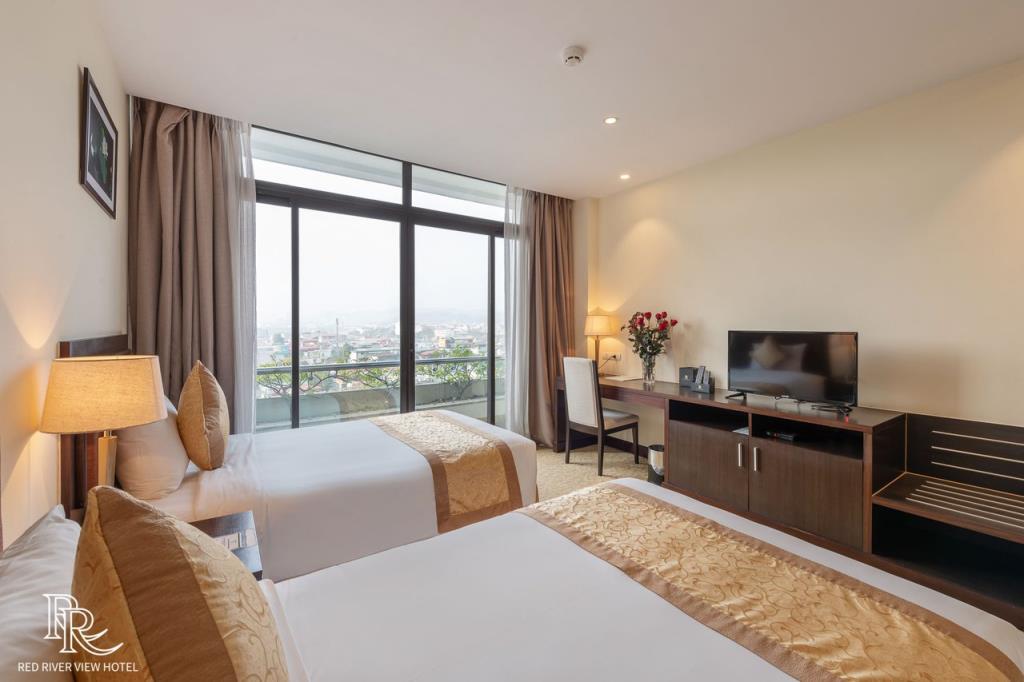 Permier Deluxe Twin Room With Balcony - Khách sạn Red River View Lào Cai