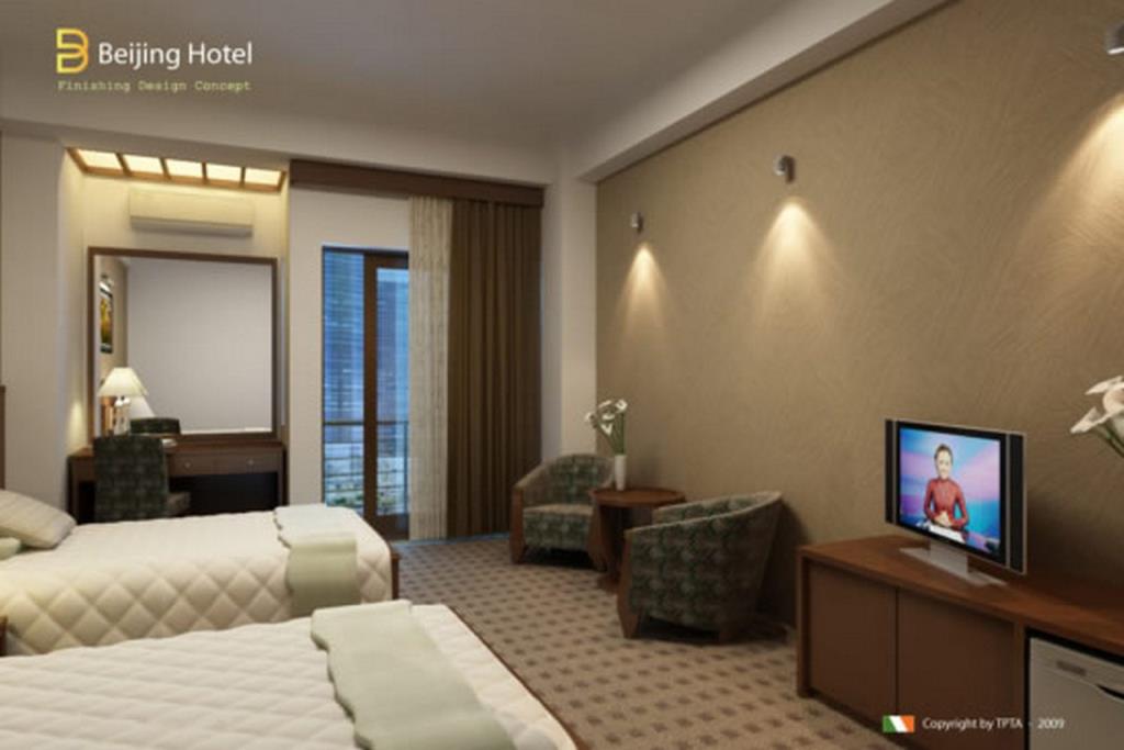 Phòng Deluxe 2 Giường Đơn Ban Công Hướng Phố - Khách Sạn Beijing