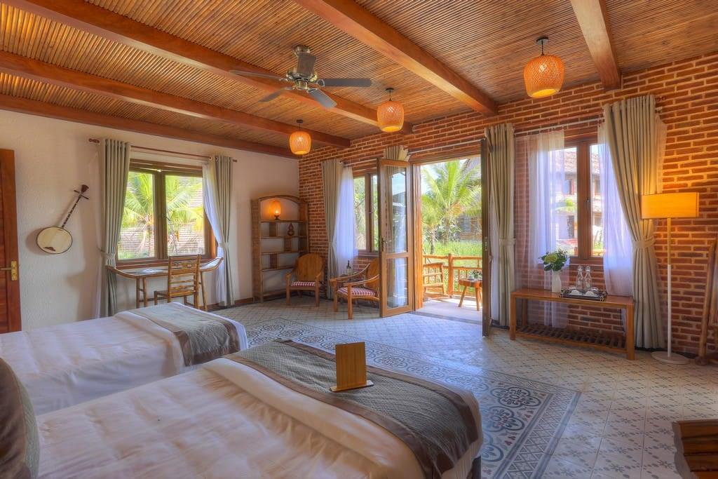 Phòng Deluxe Twin hướng vườn - Cần Thơ Ecolodge