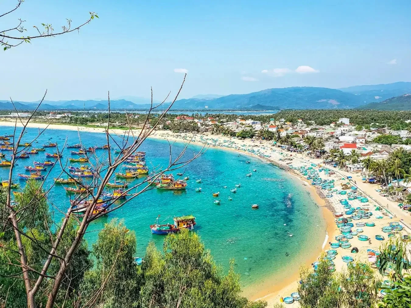 Làng chài thuyền thúng Xuân Hải, Sông Cầu với những chiếc thuyền thúng rực rỡ màu sắc