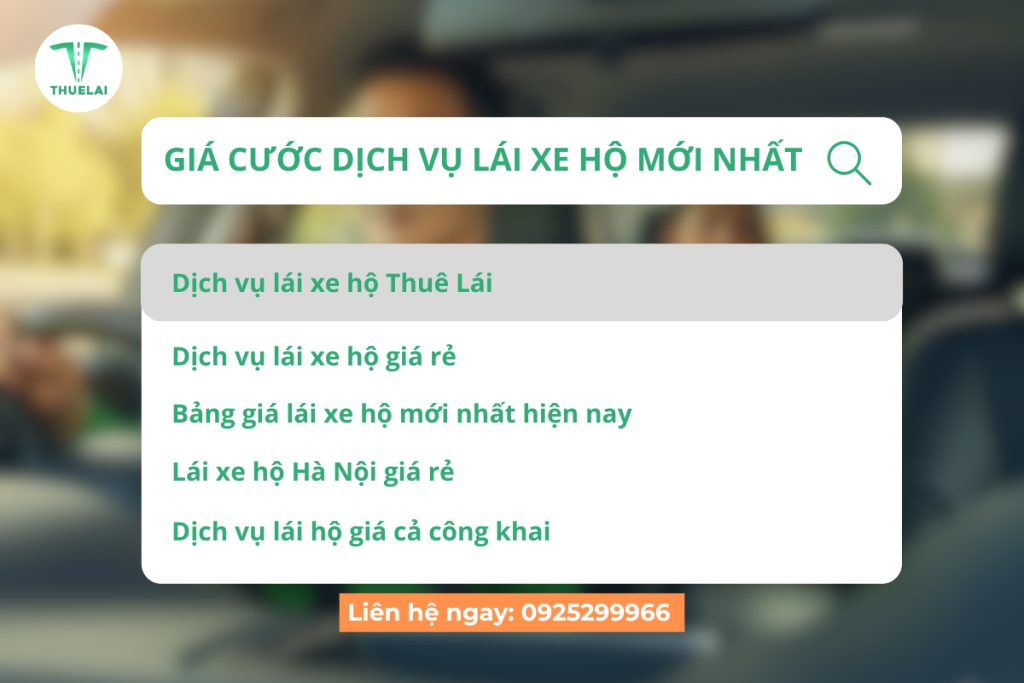 Giá cả minh bạch trên từng chuyến đi cùng dịch vụ lái xe hộ của Thuê Lái