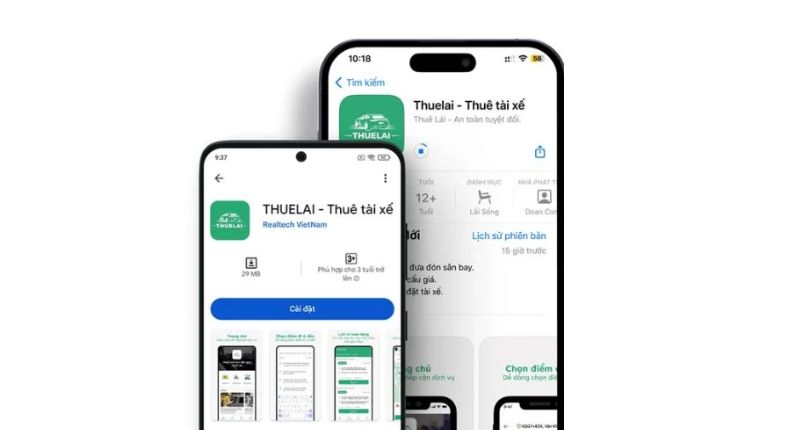 Hiện Thuê Lái đã có mặt cả trên CH Play và App Store