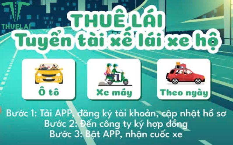 App Thuê Lái tuyển dụng tài xế lái xe hộ uy tín, thu nhập cao