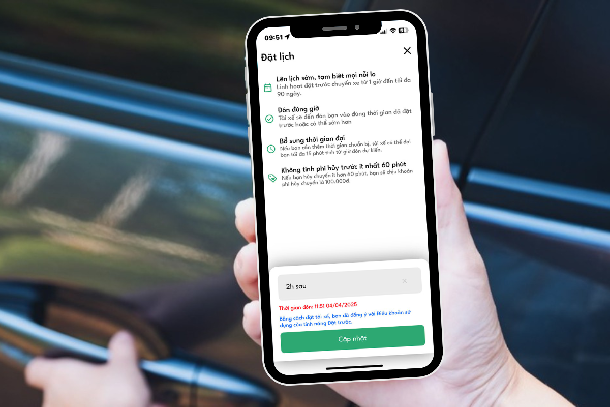 Dễ dàng đặt lịch với tài xế tại Thuê Lái