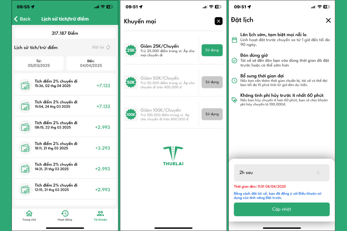 Dịch vụ lái xe hộ dài ngày của Thuê Lái