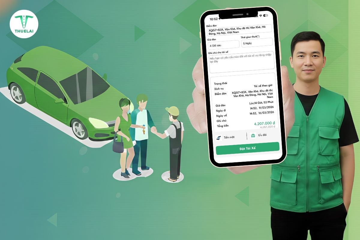 Khách hàng đặt trước tài xế lái hộ