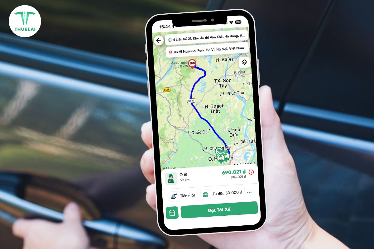 Thao tác kiểm tra chi phí trước khi xác nhận chuyến đi