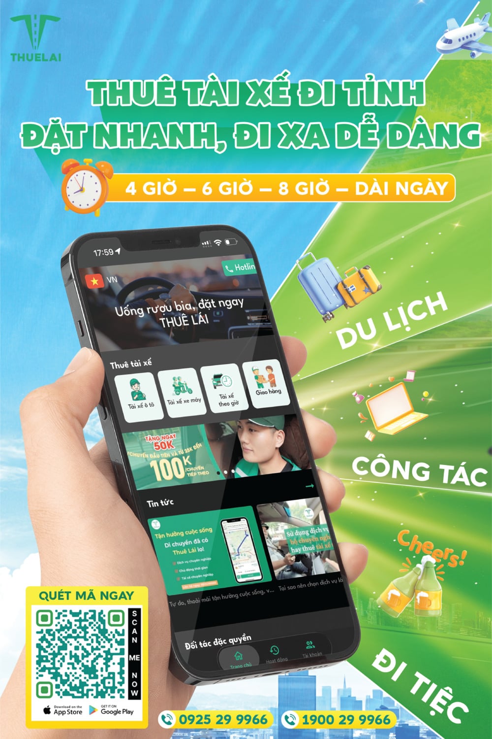 Thuê tài xế đi tỉnh với đội ngũ tài xế ThueLai chuyên nghiệp