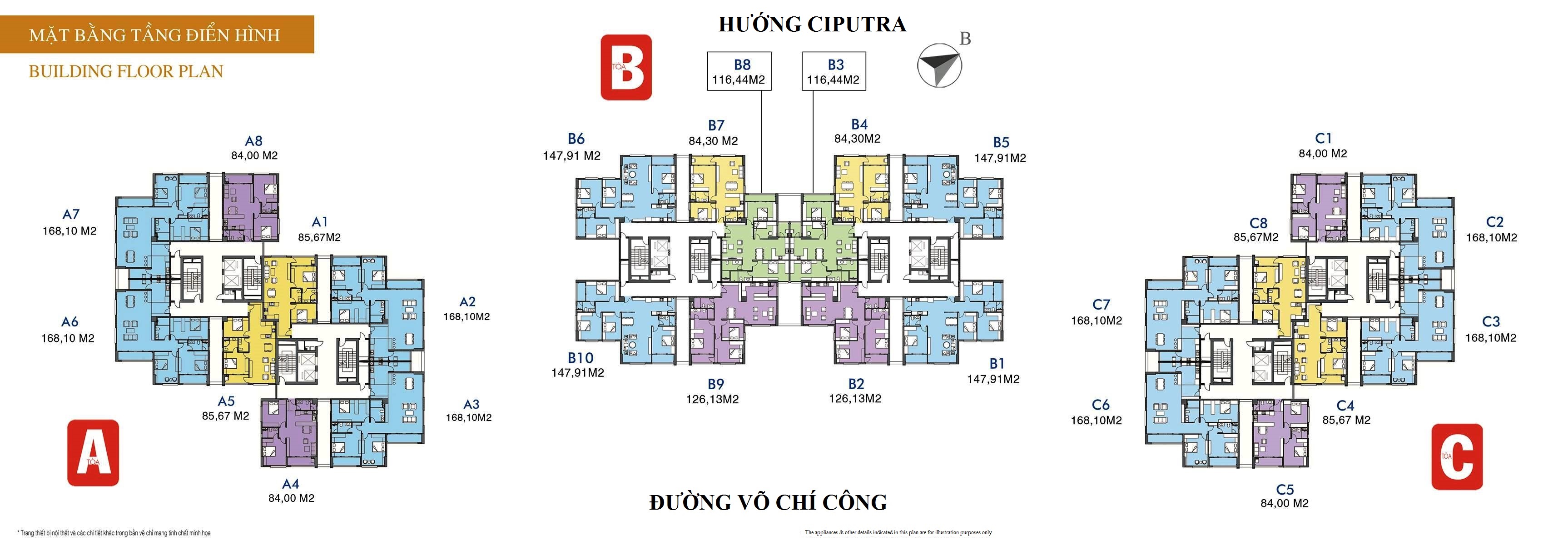 Mặt bằng mẫu sàn các tòa