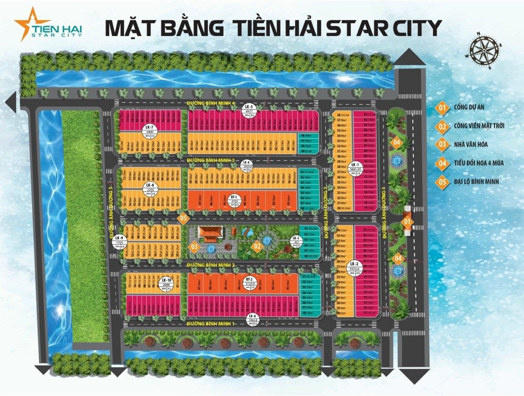 Mặt bằng dự án Tiền Hải Star City