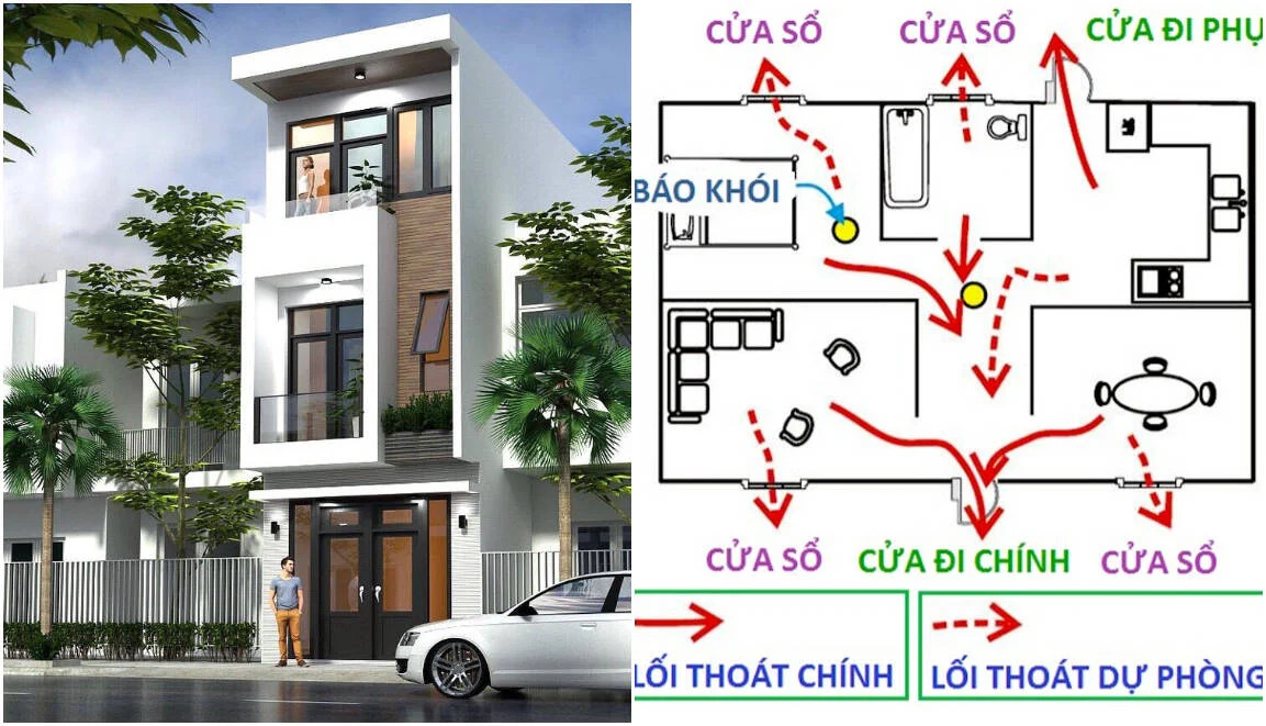 Cách bố trí lối thoáng hiểm thông qua hệ cửa