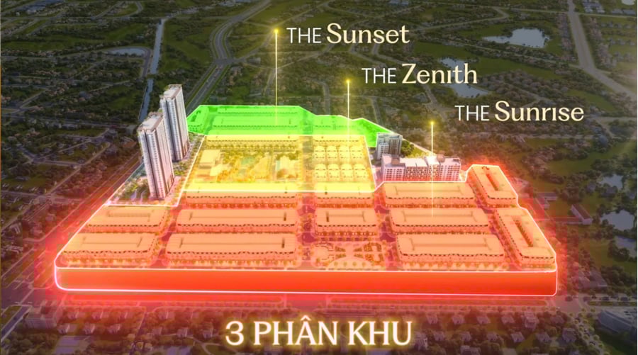 Ba phân khu tại dự án Majestics City
