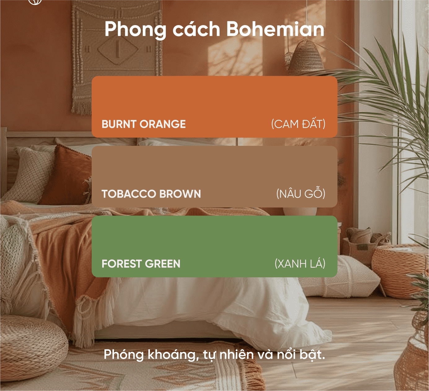 Thiết kế nội thất phòng ngủ phong cách Bohemian