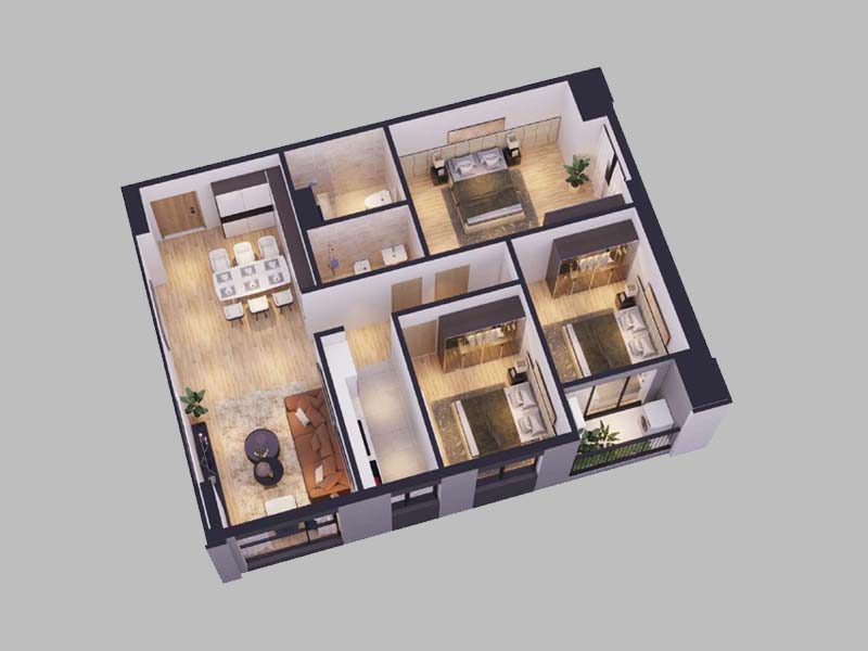 Căn hộ 3 ngủ tại dự án Blue Gem Thanh Trì