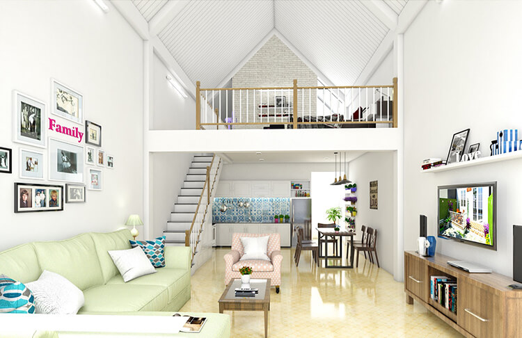 Thiết kế nội thất phòng khách nhà cấp 4