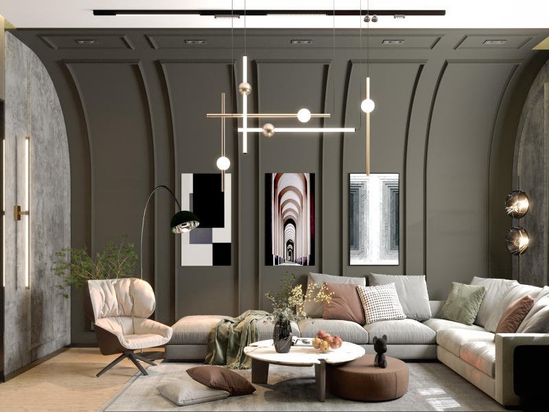 Thiết kế nội thất phòng khách Art Deco