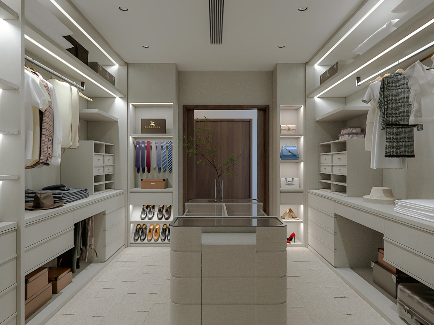 Không gian phòng thay đồ đẹp, sang trọng