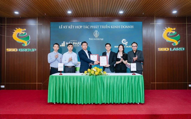 Hình ảnh đại diện của SGO Đại Dương và Hải Phát trong buổi kí kết hợp tác