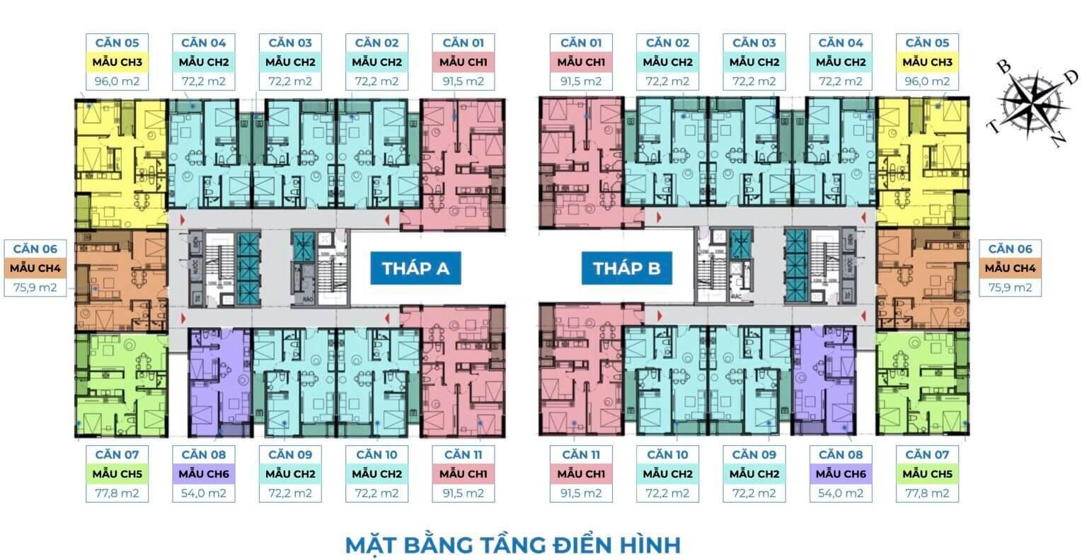 Mặt bằng chung cư The Charm An Hưng