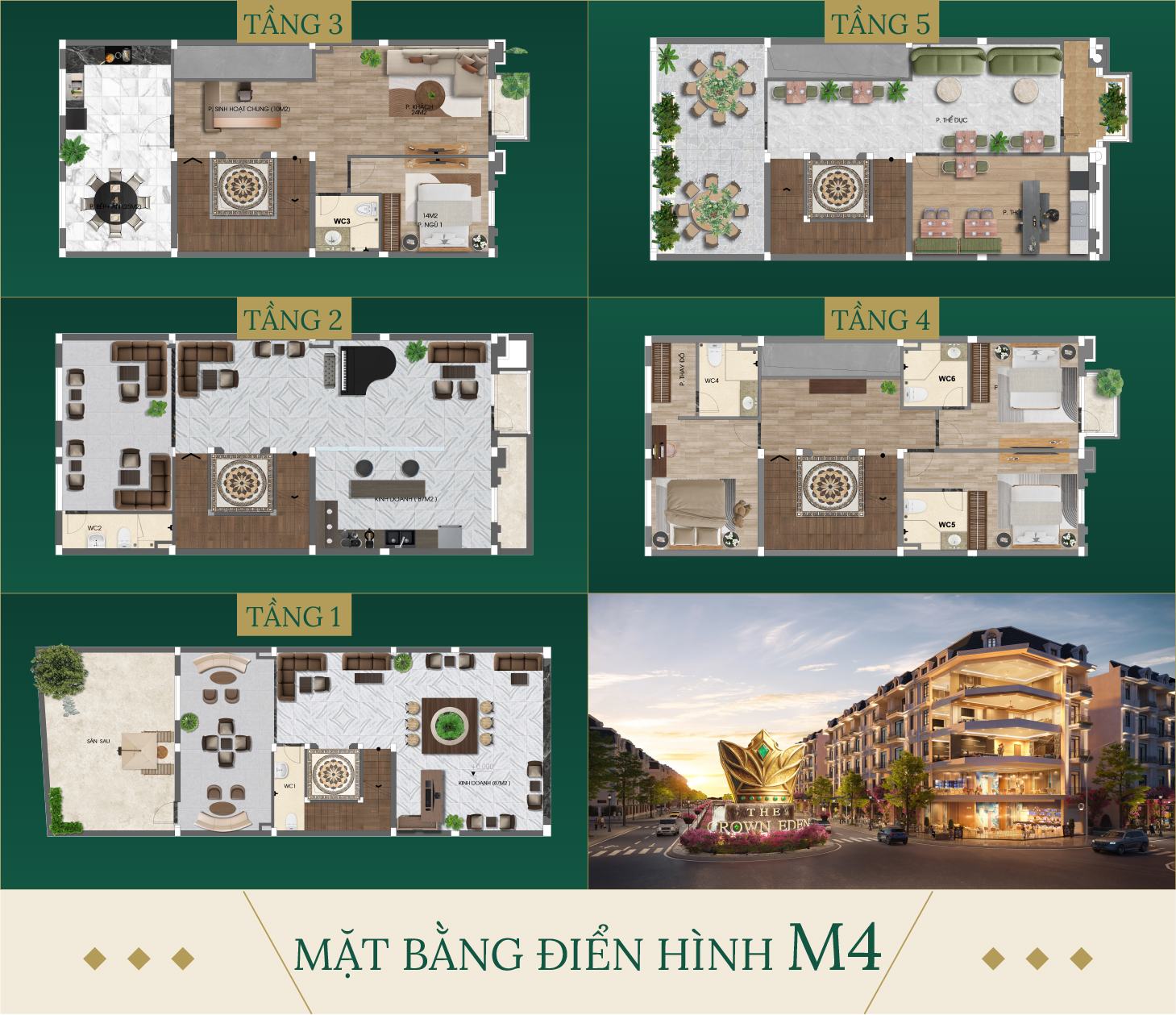Mặt bằng điển hình M4 dự án