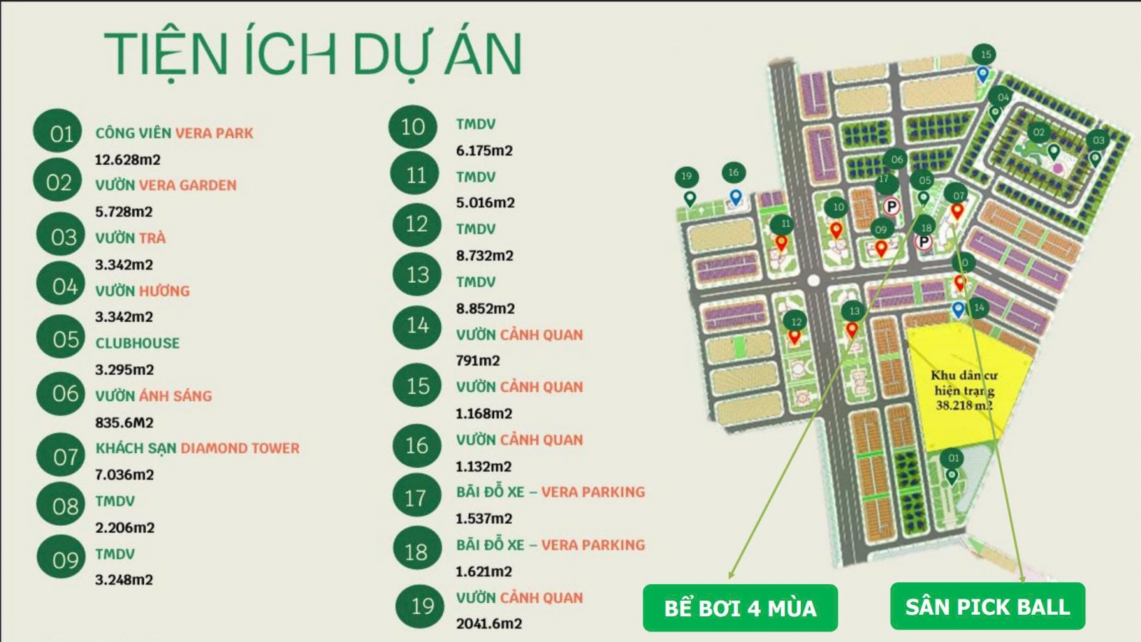 Tiện ích tại dự án Vera Diamond City