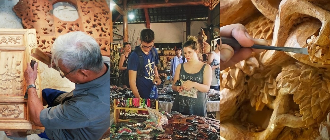 Du khách nước ngoài tham quan Kim Bồng