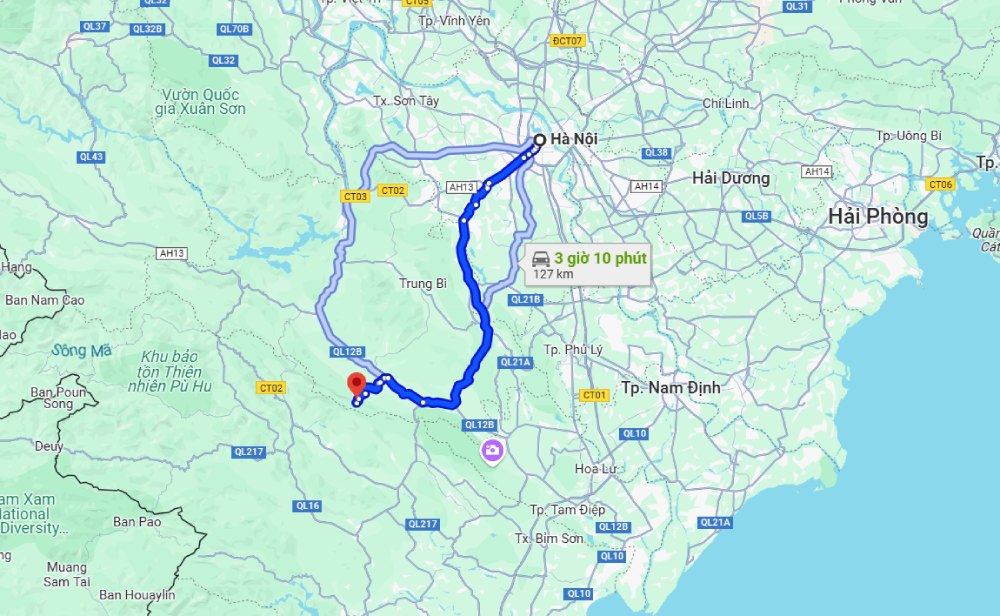 Cách thức di chuyển đến Thác Mu Hòa Bình