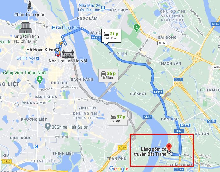 Di chuyển đến làng gốm Bát Tràng