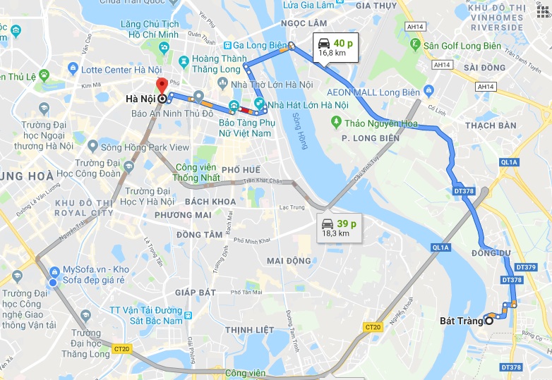 Di chuyển đến làng gồm Bát Tràng