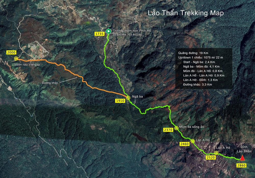Cung đường trekking Lảo Thẩn dài 19km
