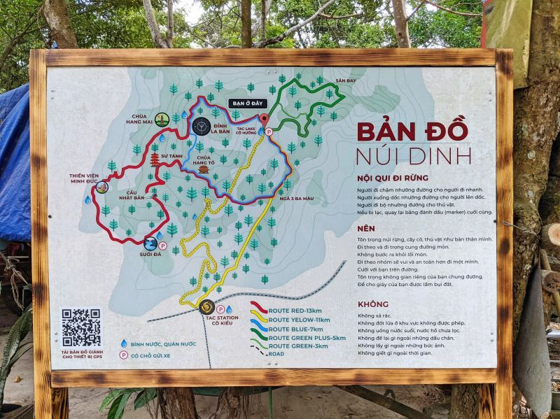 Các cung đường trekking quen thuộc tại núi Dinh