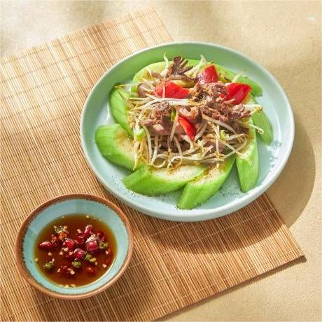mướp xào lòng gà