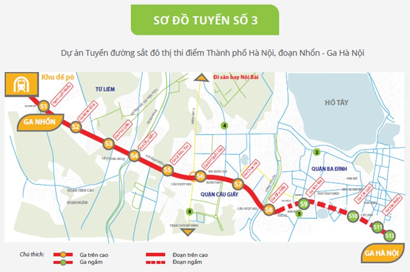Hướng dẫn di chuyển theo tuyến tàu điện số 3