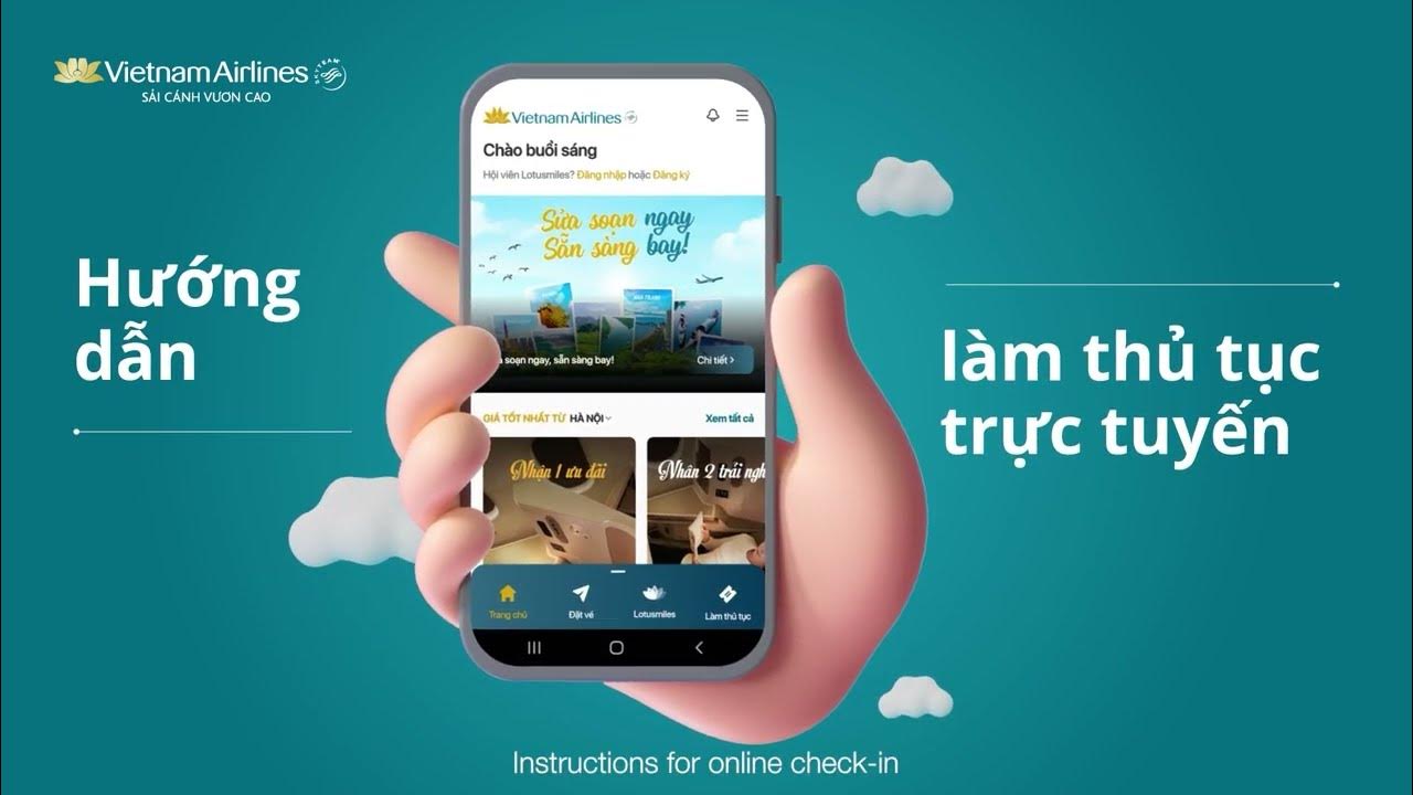 Hướng dẫn làm thủ tục trực tuyến trên ứng dụng Vietnam Airlines