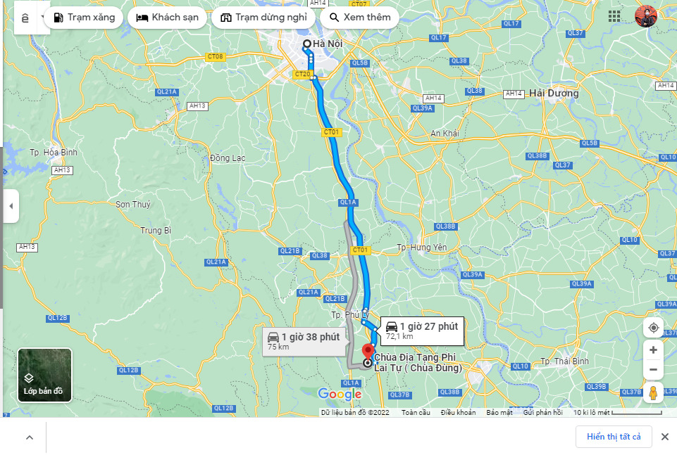 Di chuyển đến chùa Địa Tạng Phi Lai