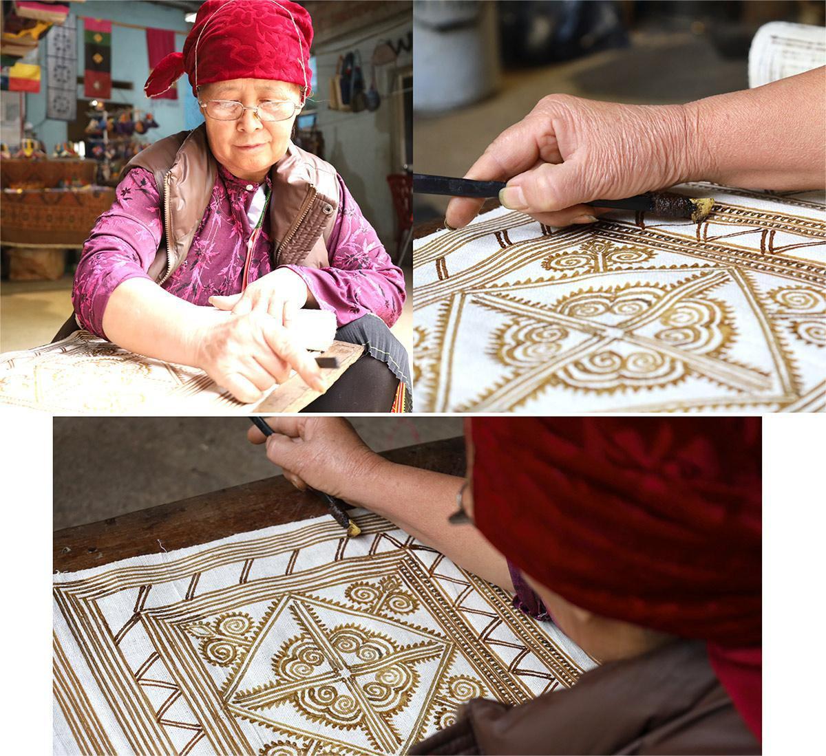 Vẽ hoa văn sáp ong