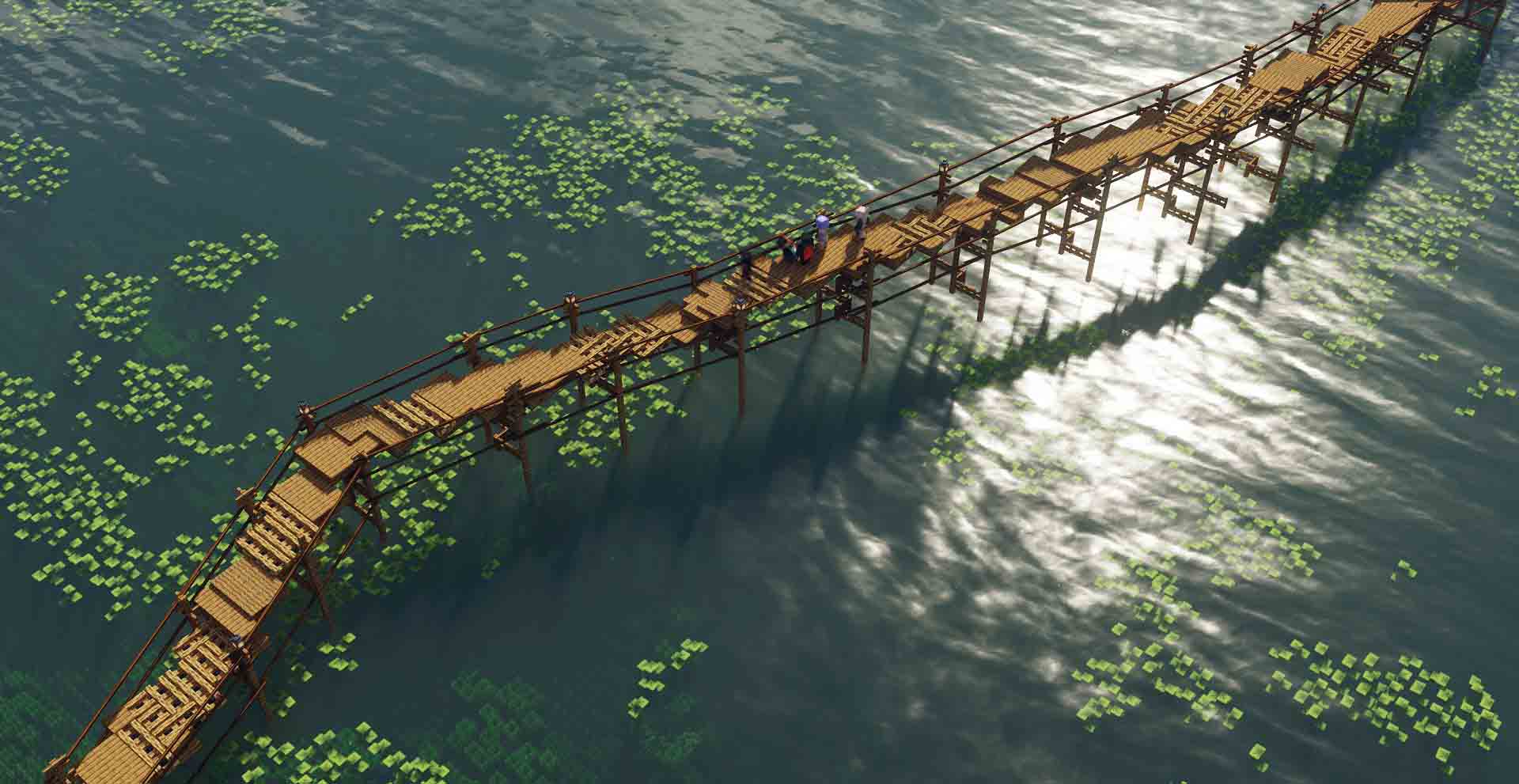 Hình ảnh cây cầu được xây dựng tỉ mỉ từng chi tiết