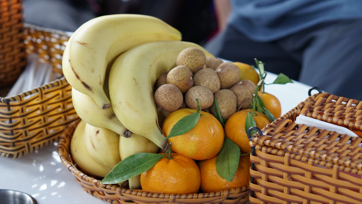 Trái cây phục vụ trong suốt chuyến đi