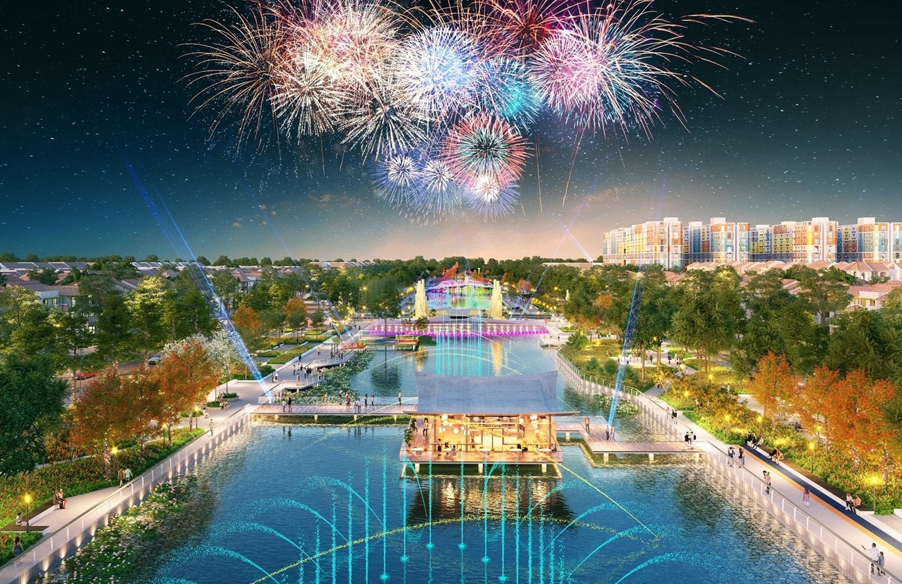 Chương trình pháo hoa được tổ chức tại Quảng trường Trống Đọi Tam