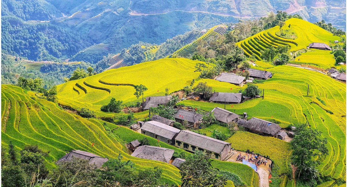 Khung cảnh Hoàng Su Phì từ trên cao nhìn xuống
